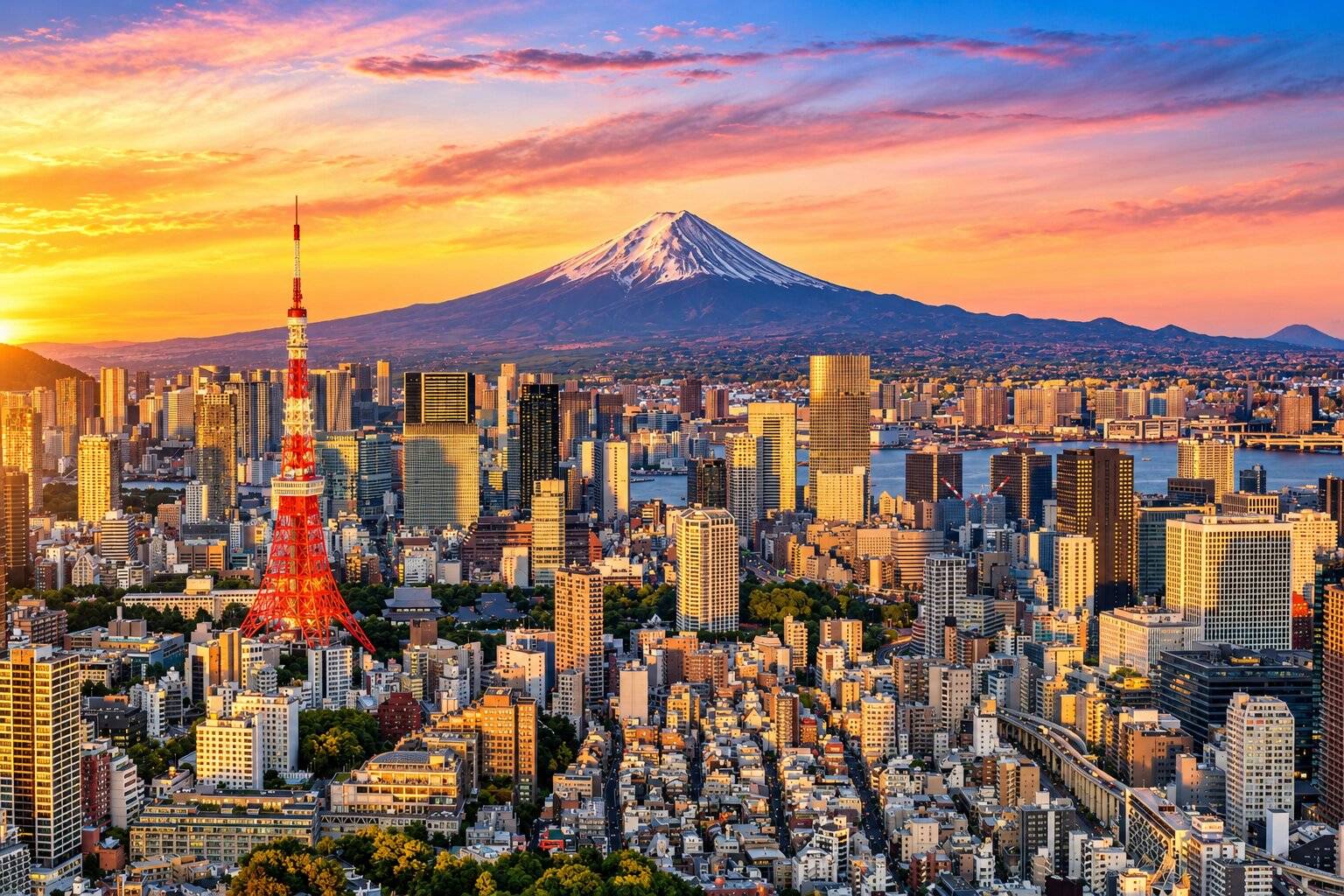 Evening sky in Tokyo, Japan