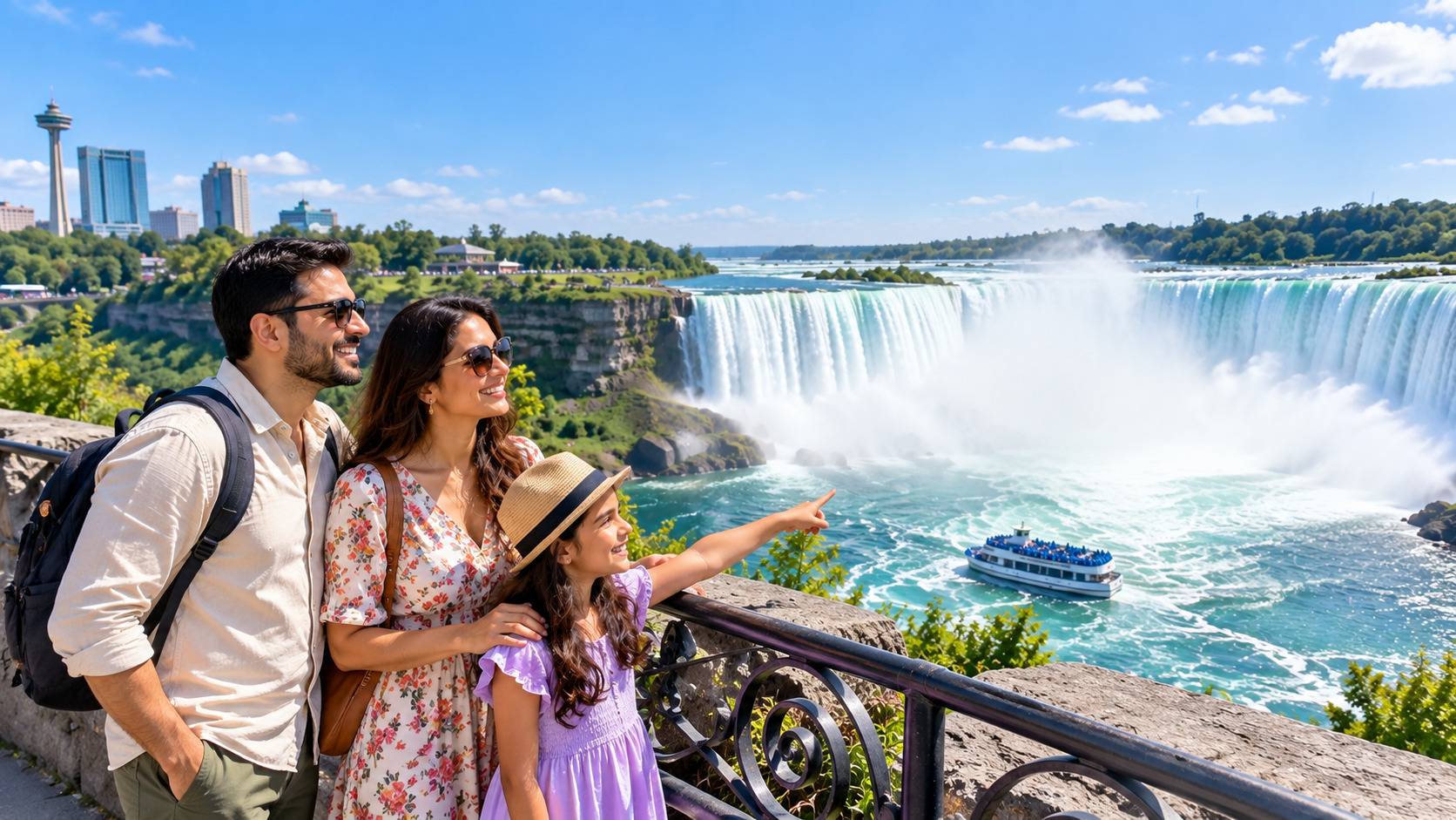 Family Enjoying Niagara Falls Canada