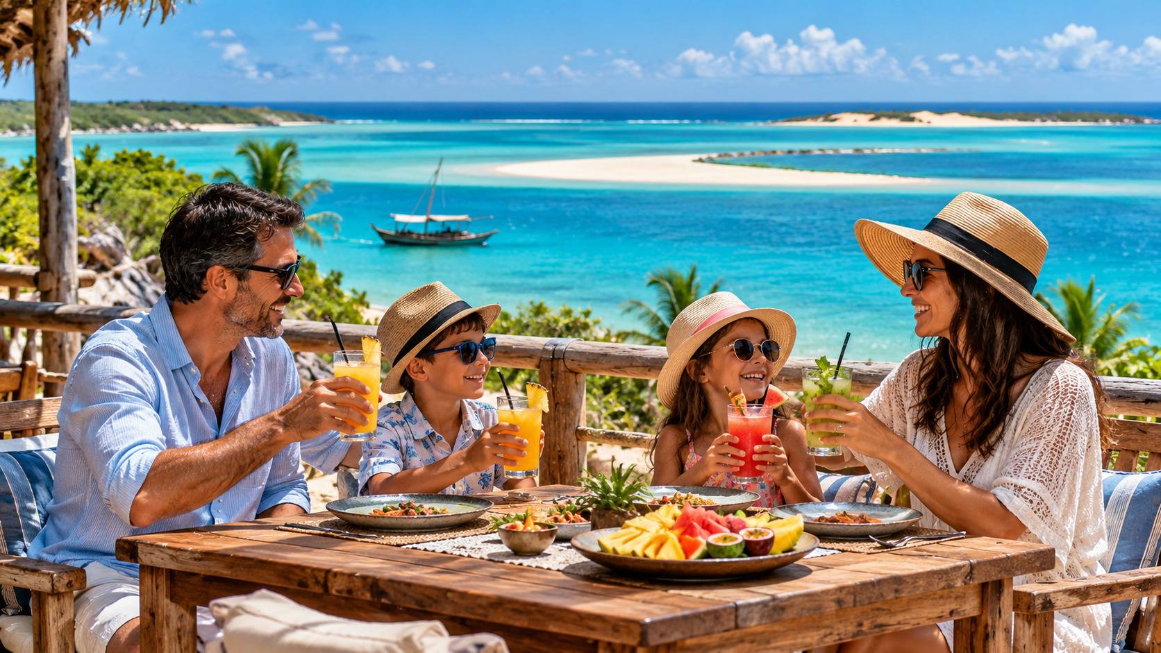 Happy Family At Bazaruto Archipelago Mozambique