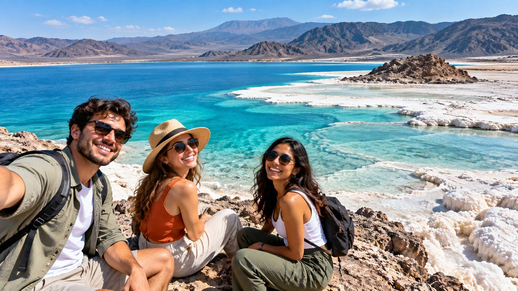 Tourists Visiting Lake Assal In Djibouti